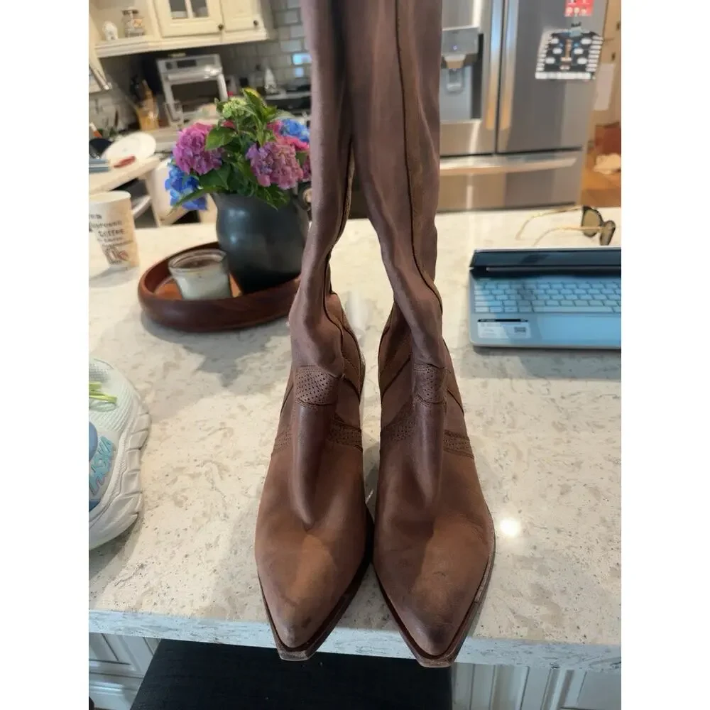 Dolce Vita Women’ s Size 10 Western Cowboy Boots Leather Upper Pointed Toe Mid